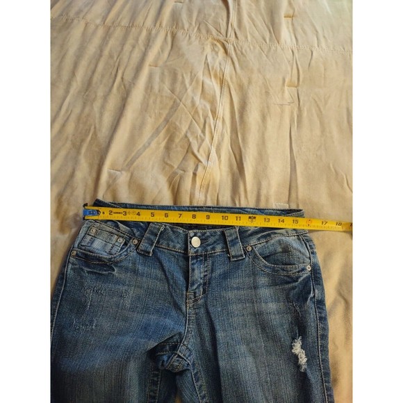 Paris Blues Jeans Size 9 Blue Distressed - Picture 7 of 10